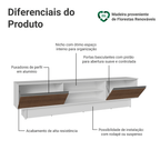 Rack para TV até 80 Polegadas 218 cm 2 Portas Branco/Rustic Glamy Madesa