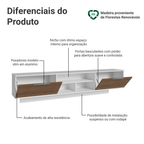 Rack Suspenso para TV até 80 Polegadas 218 cm 2 Portas Branco/Rustic Stella Madesa
