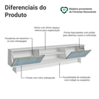 Rack para TV até 80 Polegadas 218 cm 2 Portas Branco/Cinza Lux Madesa