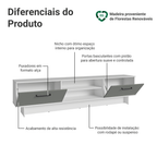 Rack para TV até 80 Polegadas 218 cm 2 Portas Branco/Cinza Agata Madesa