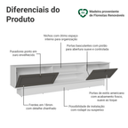 Rack para TV até 80 Polegadas 218 cm 2 Portas Branco/Cinza Vik Madesa