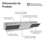 Rack Suspenso para TV até 80 Polegadas 218 cm 2 Portas Branco/Cinza Vik Madesa