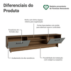 Rack para TV até 80 Polegadas 218 cm 2 Portas Rustic/Cinza Agata Madesa