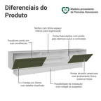 Rack para TV até 80 Polegadas 218 cm 2 Portas Branco/Verde Vik Madesa