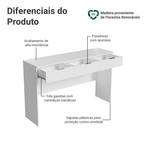 Penteadeira Madesa Camarim Carly com 3 Gavetas (Sem Painel) Branco
