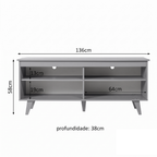 Rack para TV até 65 Polegadas Madesa 6992 com 4 Nichos Cinza PO