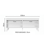 Rack para TV até 55 Polegadas Madesa 6997 com 4 Nichos Branco PO