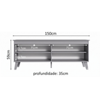 Rack para TV até 55 Polegadas Madesa 6997 com 4 Nichos Cinza PO