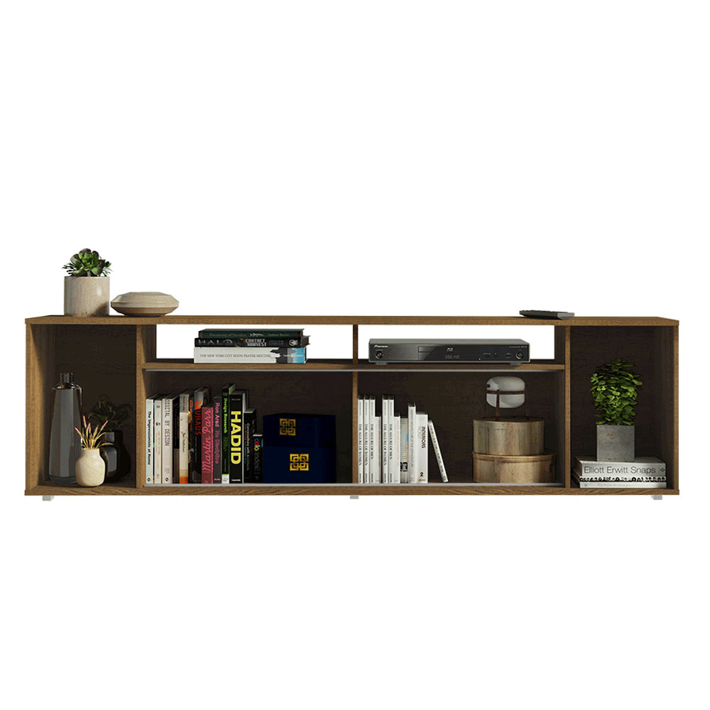 Rack para TV até 65 Polegadas Madesa 7008 com 5 Nichos e 1 Porta Rustic PO