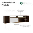 Rack para TV até 65 Polegadas Madesa Cancun Rustic/Branco