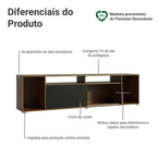 Rack para TV até 65 Polegadas Madesa Cancun Rustic/Preto