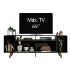 Rack para TV até 65 Polegadas Madesa Cancun com Pés Preto 8N5Z