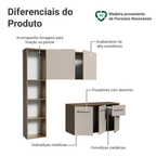 Armário de Cozinha Compacta 120cm Rustic/Crema Easy Madesa
