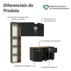 Armário de Cozinha Compacta 120cm Rustic/Preto Easy Madesa