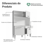 Armário de Cozinha Compacta 120cm Branco Life Madesa