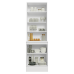 Kit Balcão + Cristaleira 60 cm Branco/Rustic/Crema Smart 100% MDF Madesa