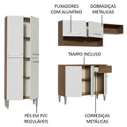 Armário de Cozinha Compacta Rustic/Branco Emilly Top Madesa