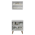 Kit de Cozinha com Armário Aéreo e Balcão 70 cm Branco Pieta Madesa