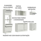 Armário de Cozinha Completa 240cm Branco Topazio Madesa