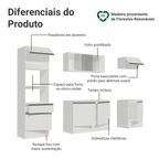 Armário de Cozinha Completa 240cm Branco Topazio Madesa