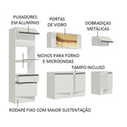 Armário de Cozinha Completa 240cm Branco Diamante Madesa