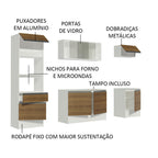 Armário de Cozinha Completa 240cm Branco/Rustic Topazio Madesa