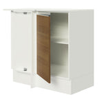 Balcão de Canto Madesa Smart 100% MDF com Tampo 1 Porta Branco/Rustic