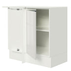 Balcão de Canto Madesa Smart 100% MDF com Tampo 1 Porta Branco Brilho