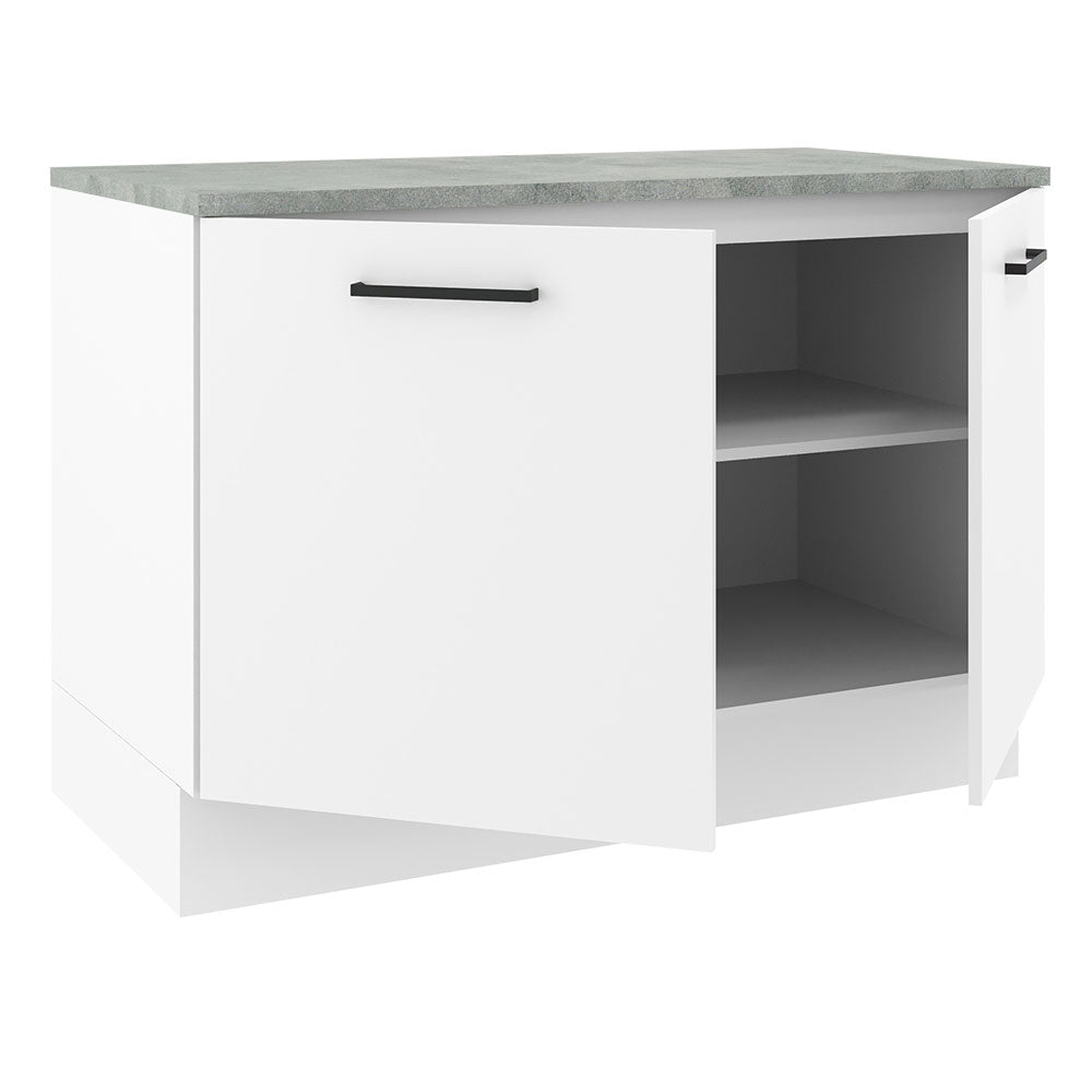 Balcão Gabinete Madesa Agata 120 x 60 cm 2 Portas (Com Tampo) Branco