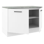 Balcão Gabinete Madesa Agata 120 x 60 cm 2 Portas (Com Tampo) Branco
