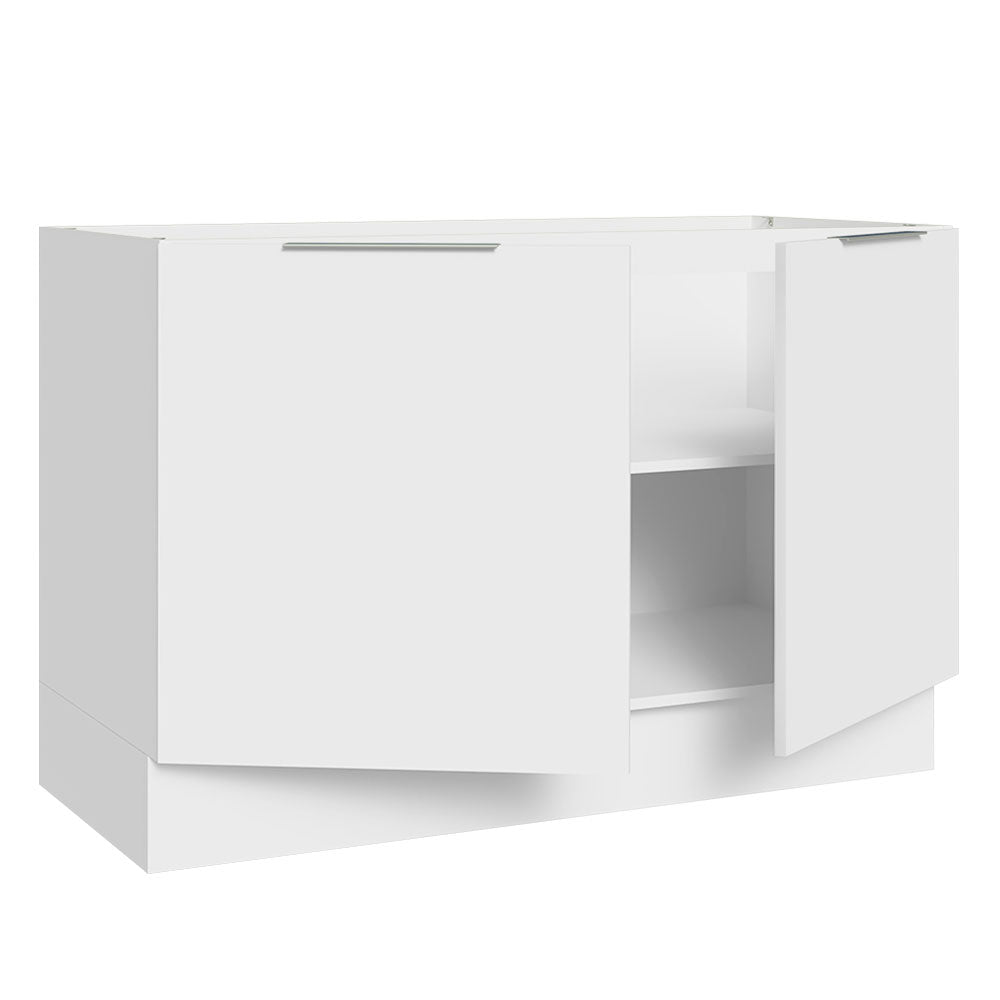 Balcão Gabinete de Pia 120 x 60 cm 2 Portas (Sem Tampo) Branco Stella Madesa