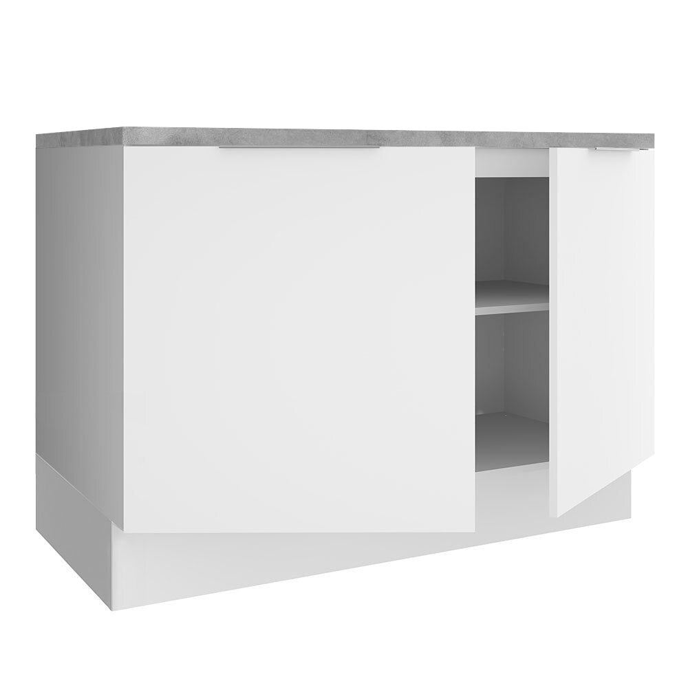 Balcão Gabinete Madesa Stella 120 x 60 cm 2 Portas (Com Tampo) Branco