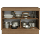 Balcão de Cozinha 120 x 60 cm 2 Portas (Com Tampo) Rustic/Branco Vik Madesa