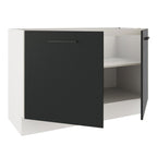 Balcão Gabinete de Pia Madesa Agata 120 x 60 cm 2 Portas (Sem Tampo) Branco/Preto