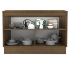 Balcão Gabinete Madesa Glamy 120 x 60 cm 2 Portas (Com Tampo) Rustic/Preto