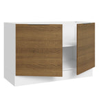 Balcão Gabinete de Pia 120 x 60 cm 2 Portas (Sem Tampo) Branco/Rustic Stella Madesa