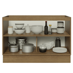 Balcão Gabinete de Pia 120 x 60 cm 2 Portas (Sem Tampo) Rustic/Cinza Lux Madesa
