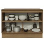 Balcão de Cozinha 120 x 60 cm 2 Portas (Com Tampo) Rustic/Cinza Lux Madesa