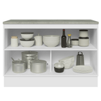 Balcão de Cozinha 120 x 60 cm 2 Portas (Com Tampo) Branco/Cinza Lux Madesa