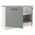 Balcão Gabinete Madesa Agata 120 x 60 cm 2 Portas (Com Tampo) Branco/Cinza