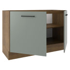 Balcão Gabinete de Pia Madesa Agata 120 x 60 cm 2 Portas (Sem Tampo) Rustic/Cinza