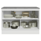 Balcão de Cozinha 120 x 60 cm 2 Portas (Com Tampo) Branco/Azul Vik Madesa