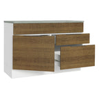 Balcão Cozinha 120 x 60 cm 1 Portas e 2 Gavetas (Com Tampo) Branco/Rustic Stella Madesa