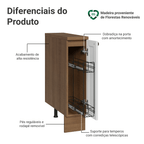 Balcão Porta-Temperos 20x60 cm 1 Porta (Com Tampo) Rustic/Branco Vik Madesa