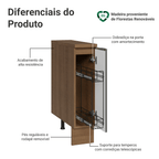 Balcão Porta-Temperos 20 x 60 cm 1 Porta (Com Tampo) Rustic/Branco Veludo Lux Madesa
