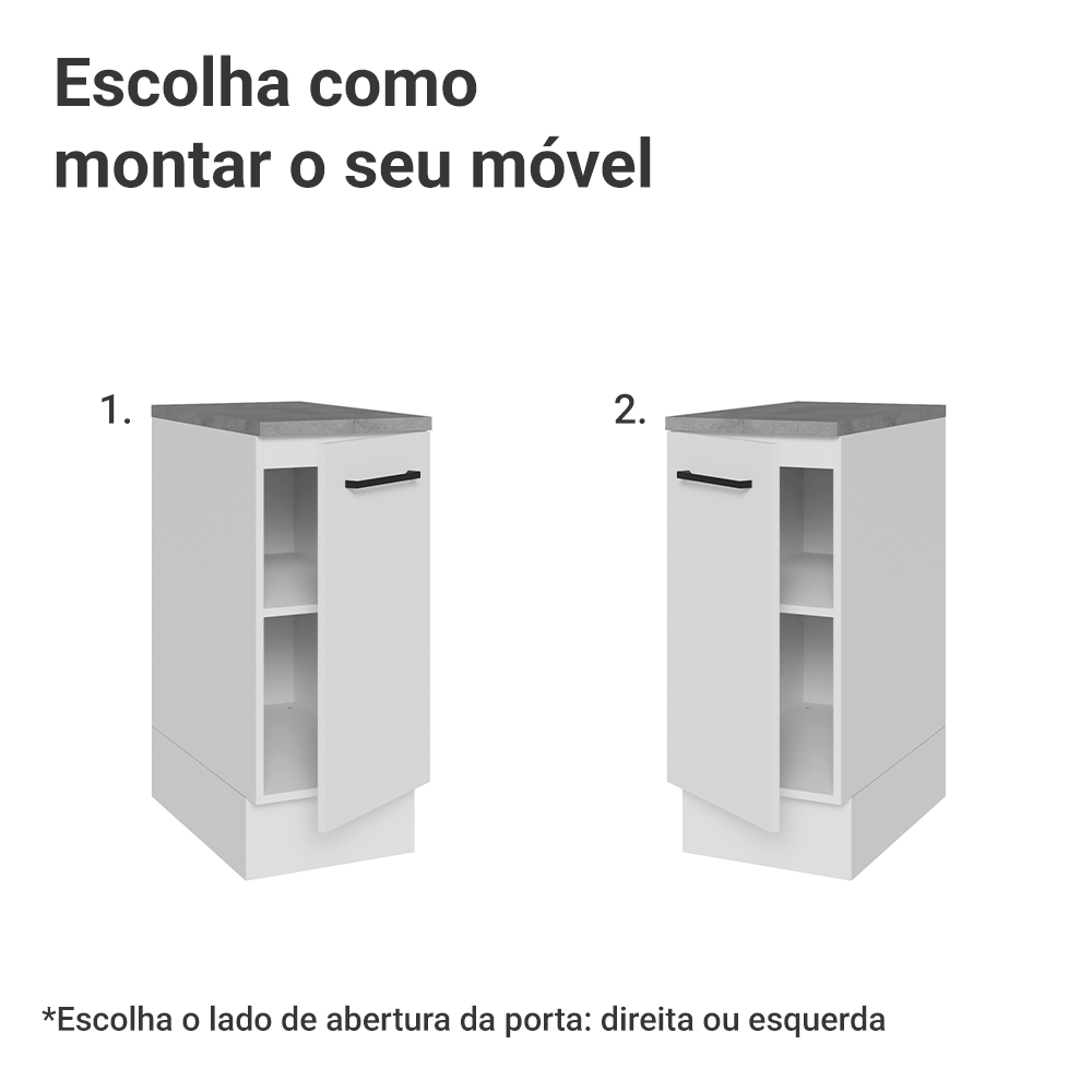Balcão Madesa Agata 35 x 60 cm 1 Porta (Com Tampo) Branco