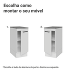 Balcão Madesa Agata 35 x 60 cm 1 Porta (Com Tampo) Branco