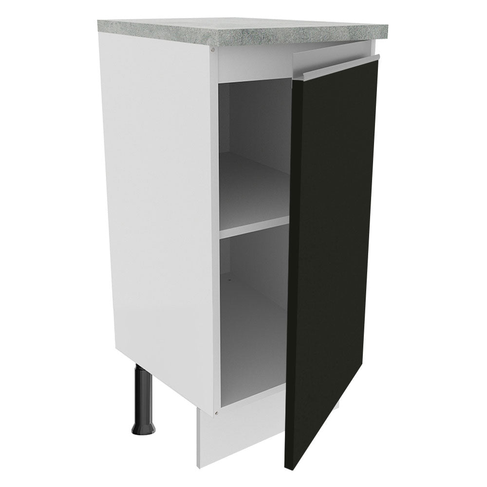 Balcão Madesa Glamy 35 x 60 cm 1 Porta (Com Tampo) Branco/Preto