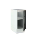 Balcão Madesa Lux 35 cm 1 Porta (Sem Tampo) Branco/Preto