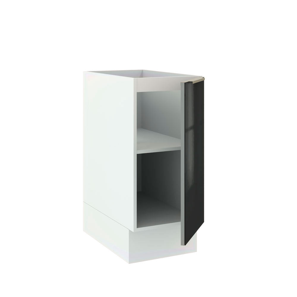 Balcão Madesa Lux 35 cm 1 Porta (Sem Tampo) Branco/Preto